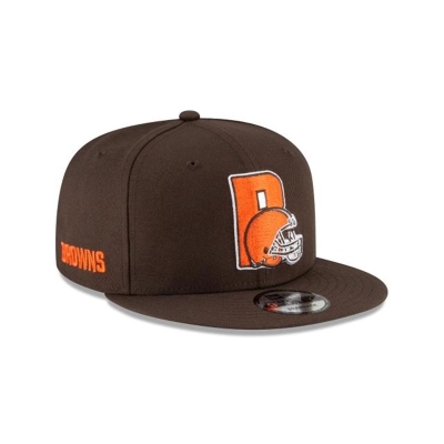 Brown Cleveland Browns Hat - New Era NFL Logo Mix 9FIFTY Snapback Caps USA6931457